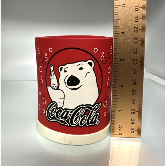 Vintage Coca-Cola Polar Bear Soda Beer Can Koozie Insulated Foam Made in USA - Picture 9 of 9